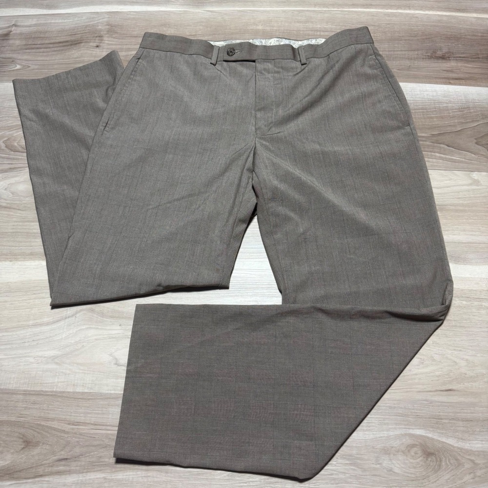 Ralph Lauren Dress Pants Mens 34x30Brown Glen Plaid Check Trousers Business